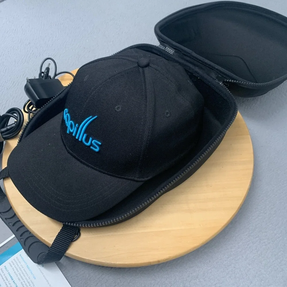 Capillus Plus 202 Laser Hair Regrowth Cap FDA Cleared LLLT Hat Case Booklet Open